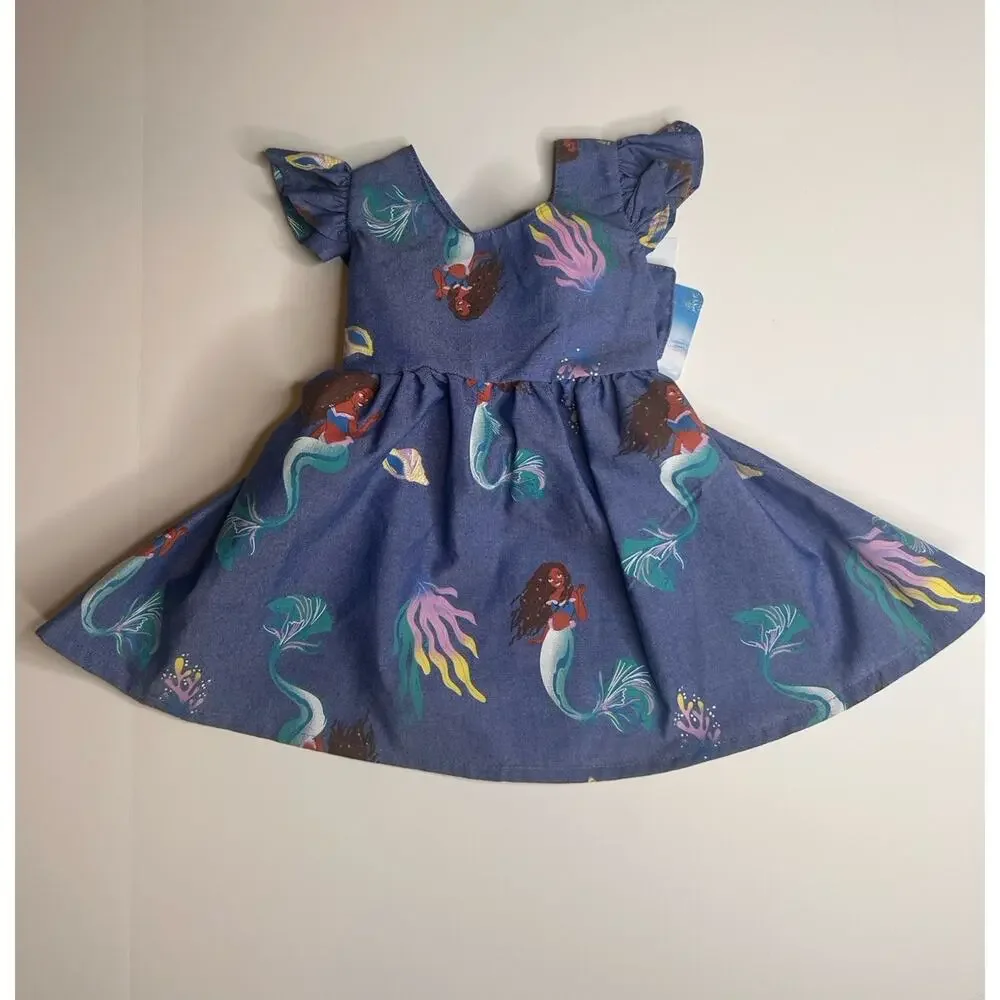 NWT Size 12M Disney Princess Little Mermaid Ariel Blue Dress , Baby Girls